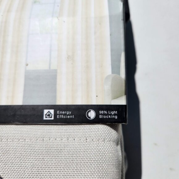 NEW Sonoma Blackout Window Curtains Panel Two Panels Grommet 50" x 84" Cream Col - Picture 6 of 14